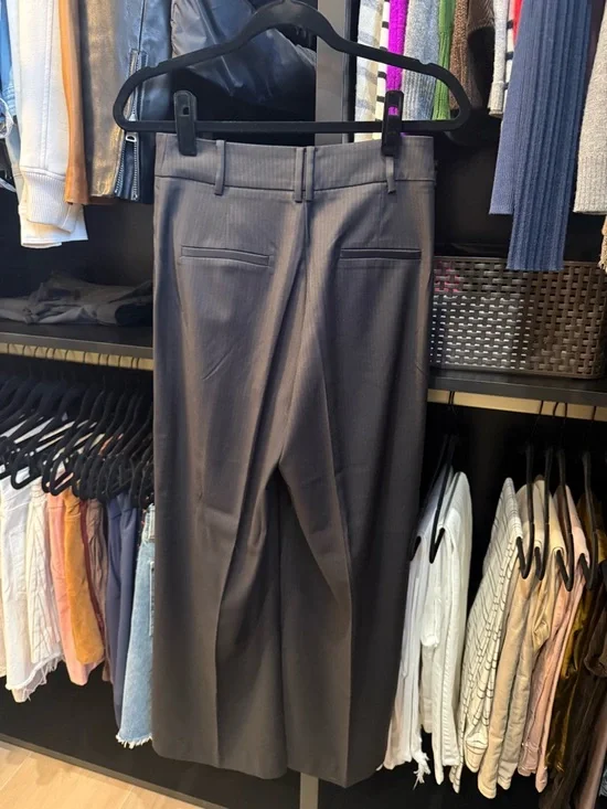 Women's Wide-Leg Boot Cut Trousers - Charcoal - Picture 2 of 3